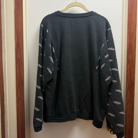 Adidas Charcoal Sweatshirt with Logo Sleeves - Picture 5 of 5